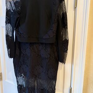 bebe Black Lace Long Sleeve Dress